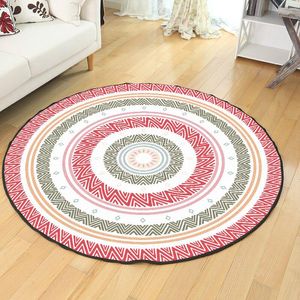 Tapijten B40/60/80cm Rond Bohemie totem afdrukt tapijt Anti-slip Tapijten Computerstoel Mat Home Decor Floor voor woonkamer