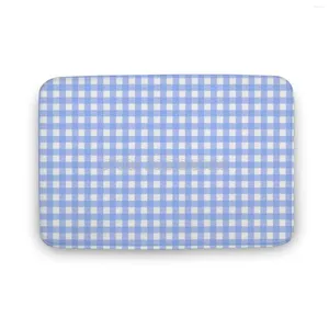 Tapis bébé bleu vichy tapis de sol porte cuisine tapis salle de bain tapis tapis clair et blanc Kini