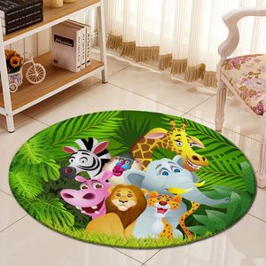 Tapijten baby kinderen slaapkamer mat binnen deur tapijt jungle dieren cartoon rond woonstoel keuken