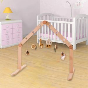 Tapijten Baby Spelen Gym Frame Montessori Speelgoed Mobiel Houten Rek Hangende Bar Activiteit Baby Voor Baby's Meisje En Jongen Geboren