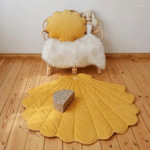 Tapijten baby speelmat zacht katoenen vloer tapijt tapijten geboren gymactiviteit kruipen deken shell vorm non slip kinderkamer decor