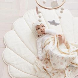 Alfombras Baby Playmat Shell Alfombra de algodón Juguete para niños Alfombra de juego Habitación para niños Decoración del hogar Alfombras para dormitorio Accesorios de pografía 90x100 cm