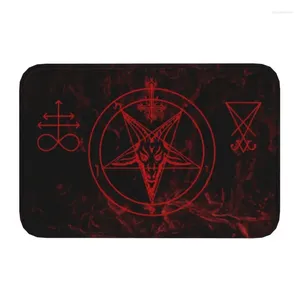 Tapis Baphomet Léviathan croix porte d'entrée sol tapis d'entrée intérieur diable satanique cuisine bain paillasson Garage tapis tapis