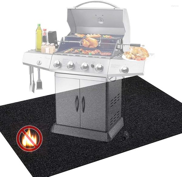 Tapis Barbecue Tapis Ignifuge PVC Matériau Antidérapant Anti-encrassement Terrasse Résistant À La Chaleur Ménage Cuisine Étanche Protection Du Sol