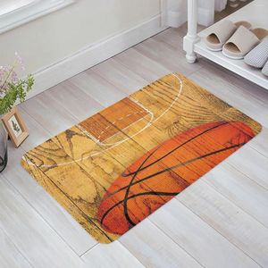 Tapijten basketbalbal retro streep keuken vloer mat woonkamer decor tapijt tapijt thuis gang ingang portemat balkon deur anti slip tapijt