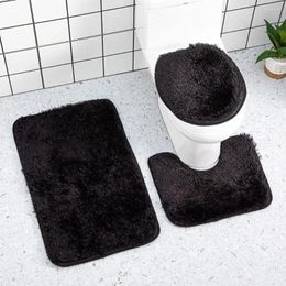 Alfombras de baño juego de alfombra de baño suave y lujoso trío absorbente de baño para ducha sin deslizamiento de piel rápida para la piel