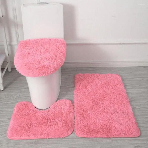 Alfombras de baño de baño de baño lujoso lujoso alfombra suave absorbente trío no deslizante secado para la piel para la piel