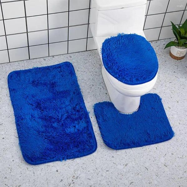 Tapis de bain de bain set de toilette siège de toilette luxueuse Trio absorbant de salle de bain douce pour douche sans glissement à séchage rapide