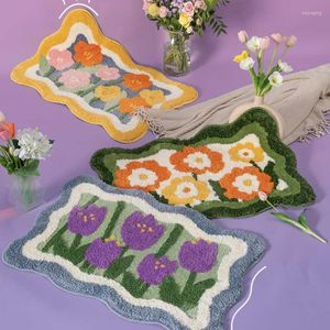 Tapis salle de bain tapis absorbant fleur couleur Pure paillasson en forme de coeur tapis zone ménage sol moelleux tapis tapis