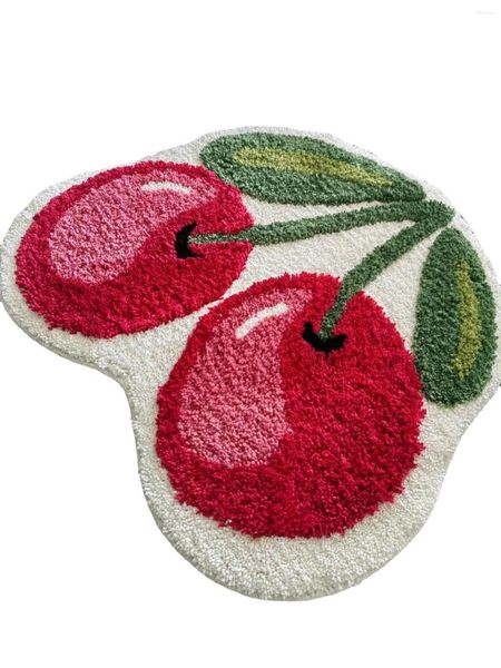 Tapis salle de bain coussin de pied absorbant fruits mignons pour usage domestique anti-dérapant chambre flocage sol il jeter couverture 7x5 tapis