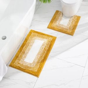 Tapis de salle de bain anti-glissement microfibre gradient de gradient de pied tapis ménage petite machine à tufting plancher d'eau absorbant
