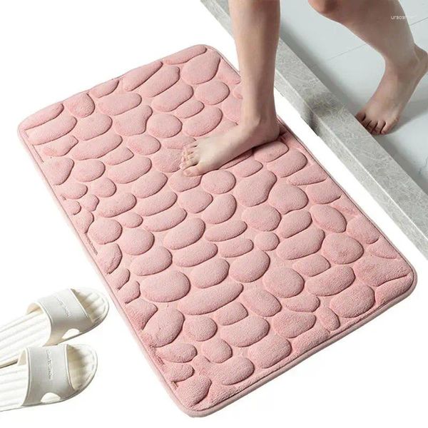 Alfombras Mat de baño Memoria espuma de felpa alfombra de felpugar agua absorbente de piedra ducha lavable alfombra de baño para sala de estar para sala de estar