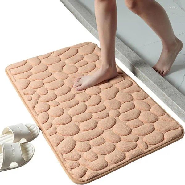 Tapis de salle de bain en mousse à mémoire de forme, absorbant l'eau, antidérapant, paillasson en pierre, tapis de bain, douche, tapis de sol