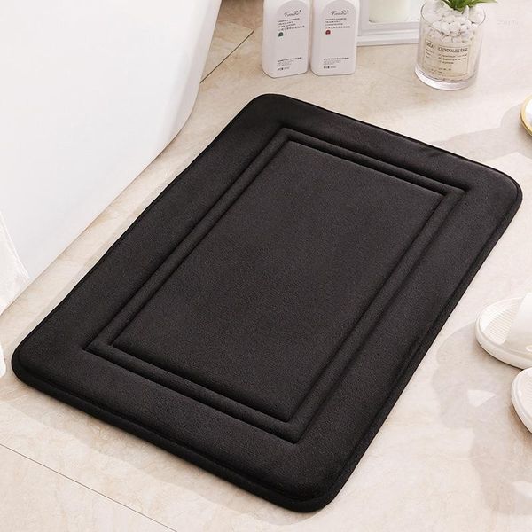 Tapis salle de bain antidérapant tapis mémoire éponge rebond lent cuisine épais doux absorbant coussin de pied douche toilette décor porte tapis