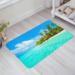 Tapis de sol de paysage de plage, océan, ciel, porte d'entrée, salon, cuisine, antidérapant, paillasson de salle de bain, décoration de maison