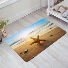 Carpets Beach Starfish Sunset Kitchen Floor Mat de salon décor de salon Carpet Home Halway Entrance Entrance Balcony Porte anti-glissement