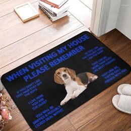 Carpets Beagle Dog DoorMat Not Slip Kitchen Baign Mat de bain salon Porte de porte Tapis d'entrée