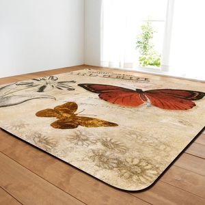 Alfombras hermosas con diseño de mariposa de dibujos animados, alfombrilla para el suelo, alfombra antideslizante para puerta, dormitorio, sala de estar, decoración del hogar, alfombras