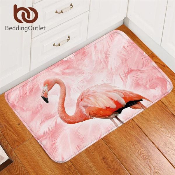 Alfombras Beddingingoutlet Flamingos alfombra 3d animal de animales felpudos de piel rosa alfombra suave para niñas topicales de piso tropical sala de estar sin deslizamiento sala de estar