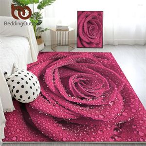 Carpets Beddingoutlet Rose grande pour le salon 3d enfants imprimés Play Floor Mat Area Rapier 152x244cm Floral Tapte