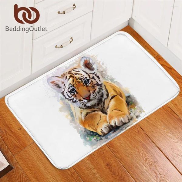 Alfombras Beddingingoutlet Tiger dormitorio alfombra de acuarel