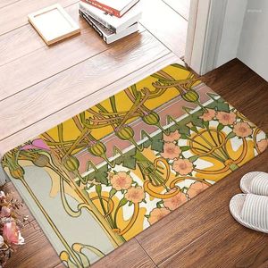 Tapis chambre mat art Nouveau alphonse massa motif floral paillasson salon tapis de tapis de tapis de porte de porte à la maison décoration