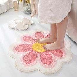 Tapijten beddeken niet-slip sterke waterabsorptie bloemvorm badvloer matte badkamer imitatie kasjmier woningvoorziening