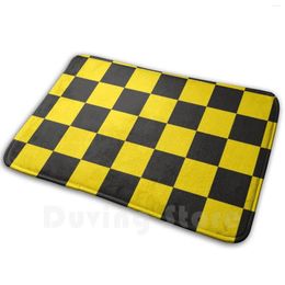 Carpets Black and Yellow Libertarian ANCAP Checkerboard Chess Square Modèle HD Tapis de boutique en ligne de haute qualité