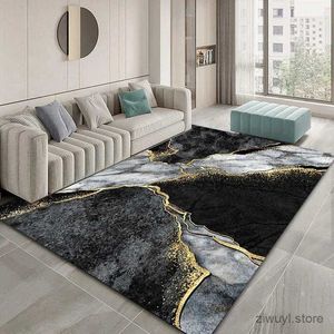 Tapijten zwart goud marmeren tapijt voor woonkamer