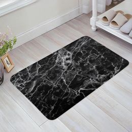Carpets Black Marble Floor Mat Entrée Porte de salon Tapis de cuisine Tapis sans glissement Doormat de salle de bain Home Decor