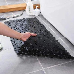 Tapijten zwarte niet-slip kiezel douchemat rechthoek tpe bad met zuignap 40x80 cm badkamer deur binneningang binnengingen