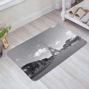 Tapijten Zwart Wit Parijs Eiffeltoren Keuken vloer Mat Woonkamer Decor Tapijt Tapijt Huisegang Entrance Landt Anti slip Tapijt