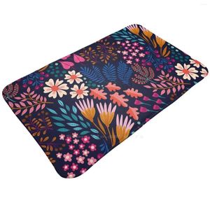 Carpets Bliss Flower Field Foot Padt Room Goods Tapis Herbes Herbes Plantes Botanicales Noir Fleurs