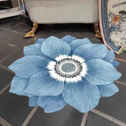Tapijten blauwe bloem gevormd voor woonkamer banktafel mat toiletwater absorberen anti slip vloer slaapkamer decor tapijten 230520