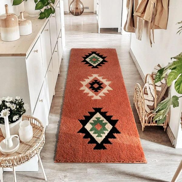 Carpets Bohemian Style Flocking Salle de salle de bain Runner Long pour la chambre Halway Kitchen Douche Luxury Absorbant doux Soft