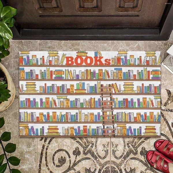 Carpets Book Lovers Bookshelf Floor Mats Welcome Door Polyester Designer Throw