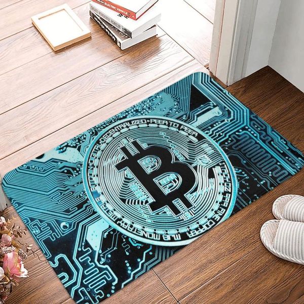 Alfombras Breaks Doormat Dormitorio Bienvenido Alfombra Puerta de entrada Piso Balcón Crypto Miners Alfombra absorbente Mat Baño