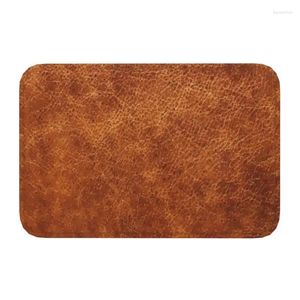 Tapis marron vintage faux en cuir fond de fond de pailtre