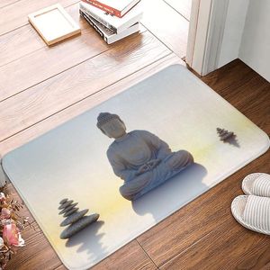 Alfombras Buda felpudo baño impreso suave cocina balcón alfombra budista creyente absorbente suelo alfombra puerta pie almohadilla