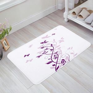 Tapis Papillon Fleur Canne Vigne Tapis de Sol Blanc Porte d'entrée Salon Tapis de Cuisine Tapis antidérapant Tapis de Salle de Bain paillasson décor à la Maison