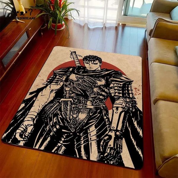 Tapis Calssic Comics Berserk Anime Tapis Cool Chambre Salon Tapis Paillasson Halloween Noël Noël Cadeau Maison Chambre Décor 231006