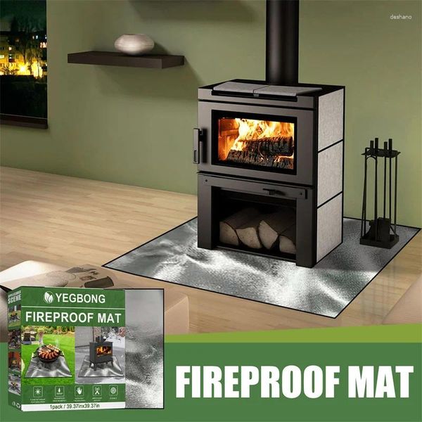 Carpets Camping Firefroof Grill Mat tissu flamme ignifuge Isolation tampon Fire Fire Blanchette de basse pour pique-nique extérieur barbecue