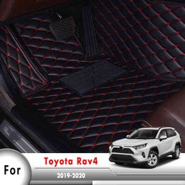 Tapijten Auto -vloermatten voor Toyota RAV4 XA50 50 2019 2020 Auto interieur Covers Accessoires Waterdichte bescherming Leer Leer RAV 4 H220415