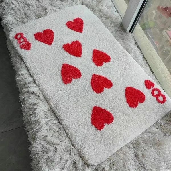 Carpets Card Forme Carpet rouge Love Heart 8 Tapis DÉCOR DÉCOR DE SALON RECTANCH