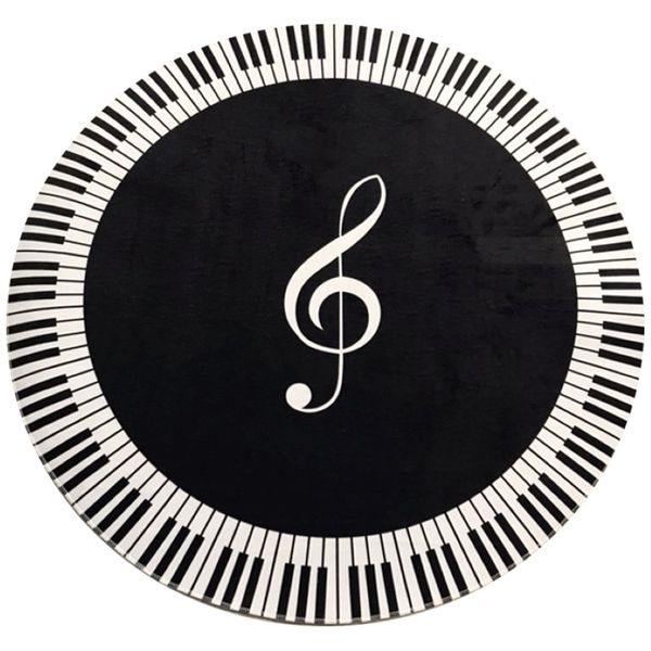 Carpets Carpet Music Symbole Piano Clé noir blanc rond