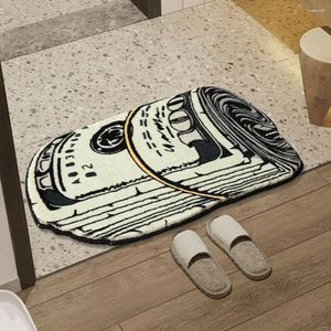 Tapis Tapis avec motif d'argent Tapis de sol absorbant doux pour chambre à coucher Salle de bain Décoration de tapis durable
