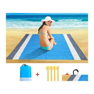 Tapis Tapis 200x210cm Couverture de plage de poche imperméable pliante Cam Portable léger Tapis de pique-nique en plein air Inventaire en gros Dr Dhlp6