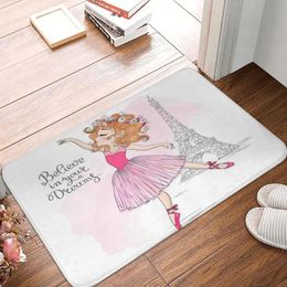 Carpets Carpets Ballet Girl Beau paillasson chambre de bienvenue Mat d'accueil Entrée Poignée Place Room Eiffel Tower Antislip Rapin