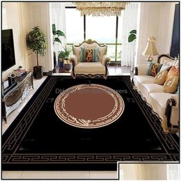 Tapijten tapijten luxe gouden lijnen donkergroene tapijt voor woonkamer vloermatten naast tafel eenvoudige decoratie thuis hal tapijt bad dhgnm