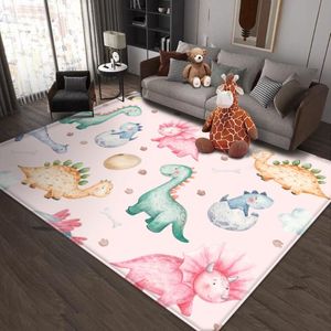 Tapijten cartoon dieren dinosar kinderen tapijt flanel baby hand afdrukken spelen niet-slip kinderkamer kruipen vloer tapijtcarpets